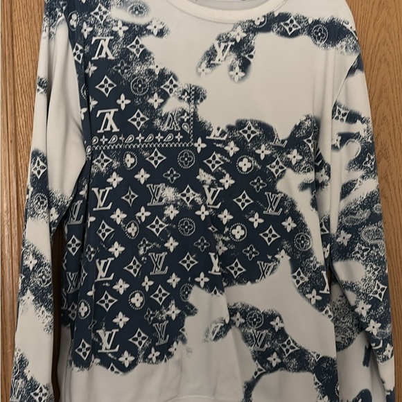 Louis Vuitton White and Royal Blue Monogram Sweater - Picture 1 of 5